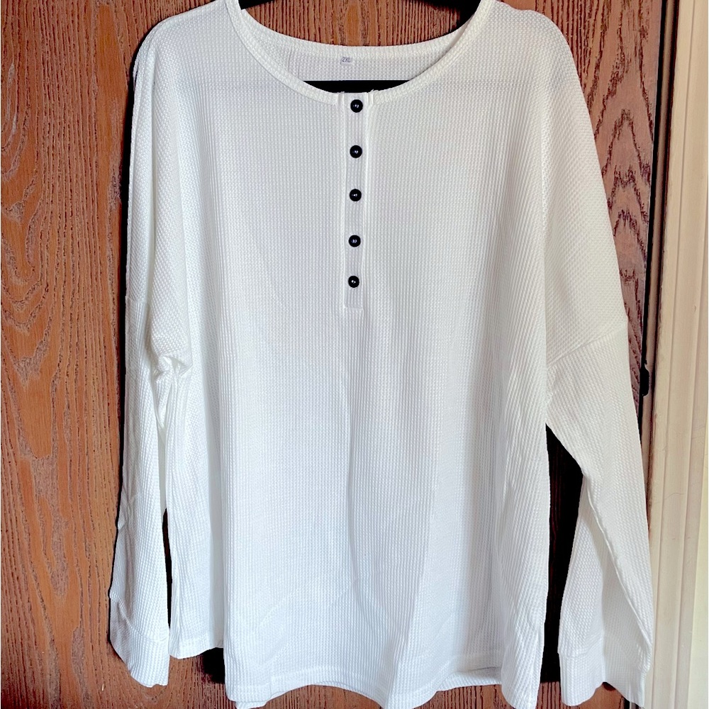 Glanzition Womens casual Waffle top